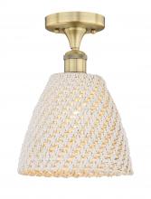 Innovations Lighting 616-1F-BB-NBD-9-NAT - Bristol Natural - 1 Light - 9 inch - Brushed Brass - Semi-Flush Mount