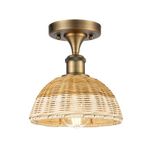 Innovations Lighting 616-1F-BB-NBD2-75-NAT - Bristol Natural II - 1 Light - 8 inch - Brushed Brass - Semi-Flush Mount