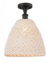 Innovations Lighting 616-1F-OB-NBD-12-NAT - Bristol Natural - 1 Light - 6 inch - Oil Rubbed Bronze - Semi-Flush Mount