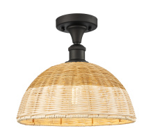 Innovations Lighting 616-1F-OB-NBD2-12-NAT - Bristol Natural II - 1 Light - 12 inch - Oil Rubbed Bronze - Semi-Flush Mount