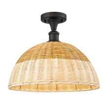 Innovations Lighting 616-1F-OB-NBD2-16-NAT - Bristol Natural II - 1 Light - 16 inch - Oil Rubbed Bronze - Semi-Flush Mount