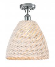 Innovations Lighting 616-1F-PC-NBD-12-NAT - Bristol Natural - 1 Light - 6 inch - Polished Chrome - Semi-Flush Mount