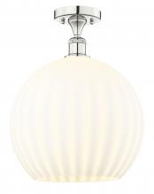 Innovations Lighting 616-1F-PN-G1217-14WV - White Venetian - 1 Light - 14 inch - Polished Nickel - Semi-Flush Mount
