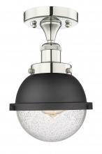 Innovations Lighting 616-1F-PN-HFS-64-BK - Edison - 1 Light - 7 inch - Polished Nickel - Semi-Flush Mount
