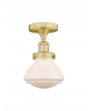 Innovations Lighting 616-1F-SG-G321 - Olean - 1 Light - 7 inch - Satin Gold - Semi-Flush Mount
