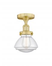 Innovations Lighting 616-1F-SG-G322 - Olean - 1 Light - 7 inch - Satin Gold - Semi-Flush Mount