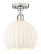 Innovations Lighting 616-1F-SN-G1217-10WV - White Venetian - 1 Light - 10 inch - Brushed Satin Nickel - Semi-Flush Mount