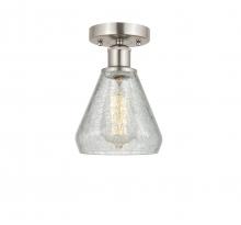 Innovations Lighting 616-1F-SN-G275 - Conesus - 1 Light - 6 inch - Brushed Satin Nickel - Semi-Flush Mount