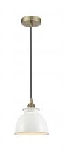 Innovations Lighting 616-1P-AB-M14-W - Adirondack - 1 Light - 8 inch - Antique Brass - Cord hung - Mini Pendant