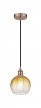 Innovations Lighting 616-1P-AC-G483-8AM - Brookhaven Globe - 1 Light - 8 inch - Antique Copper - Cord hung - Mini Pendant