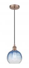 Innovations Lighting 616-1P-AC-G483-8SB - Brookhaven Globe - 1 Light - 8 inch - Antique Copper - Cord hung - Mini Pendant