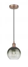 Innovations Lighting 616-1P-AC-G483-8SL - Brookhaven Globe - 1 Light - 8 inch - Antique Copper - Cord hung - Mini Pendant