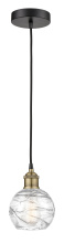 Innovations Lighting 616-1P-BAB-G1213-6CL - Athens Deco Swirl - 1 Light - 6 inch - Black Antique Brass - Cord hung - Mini Pendant