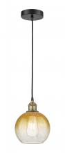 Innovations Lighting 616-1P-BAB-G483-8AM - Brookhaven Globe - 1 Light - 8 inch - Black Antique Brass - Cord hung - Mini Pendant