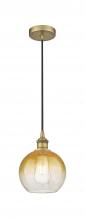 Innovations Lighting 616-1P-BB-G483-8AM - Brookhaven Globe - 1 Light - 8 inch - Brushed Brass - Cord hung - Mini Pendant