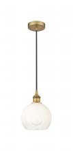 Innovations Lighting 616-1P-BB-G483-8OP - Brookhaven Globe - 1 Light - 8 inch - Brushed Brass - Cord hung - Mini Pendant