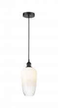 Innovations Lighting 616-1P-BK-G484-7OP - Brookhaven Flute - 1 Light - 7 inch - Matte Black - Cord hung - Mini Pendant