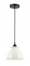 Innovations Lighting 616-1P-BK-M14-W - Adirondack - 1 Light - 8 inch - Matte Black - Cord hung - Mini Pendant