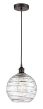 Innovations Lighting 616-1P-OB-G1213-10CL - Athens Deco Swirl - 1 Light - 10 inch - Oil Rubbed Bronze - Cord hung - Mini Pendant