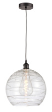 Innovations Lighting 616-1P-OB-G1213-14CL - Athens Deco Swirl - 1 Light - 14 inch - Oil Rubbed Bronze - Cord hung - Mini Pendant