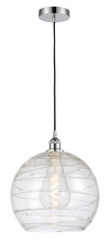 Innovations Lighting 616-1P-PC-G1213-14CL - Athens Deco Swirl - 1 Light - 14 inch - Polished Chrome - Cord hung - Mini Pendant