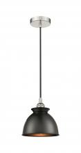 Innovations Lighting 616-1P-PN-M14-BK - Adirondack - 1 Light - 8 inch - Polished Nickel - Cord hung - Mini Pendant