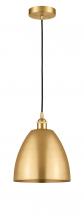 Innovations Lighting 616-1P-SG-MBD-9-SG - Bristol - 1 Light - 9 inch - Satin Gold - Cord hung - Mini Pendant
