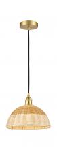Innovations Lighting 616-1P-SG-NBD2-12-NAT - Natural Ballston Dome - 1 Light - 6 inch - Satin Gold - Cord hung - Mini Pendant