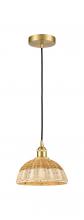 Innovations Lighting 616-1P-SG-NBD2-9-NAT - Natural Ballston Dome - 1 Light - 6 inch - Satin Gold - Cord hung - Mini Pendant