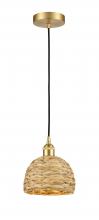 Innovations Lighting 616-1P-SG-RBD-8-NAT - Woven Rattan - 1 Light - 8 inch - Satin Gold - Mini Pendant