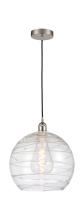 Innovations Lighting 616-1P-SN-G1213-14CL - Athens Deco Swirl - 1 Light - 14 inch - Brushed Satin Nickel - Cord hung - Mini Pendant