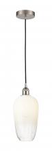 Innovations Lighting 616-1P-SN-G484-7OP - Brookhaven Flute - 1 Light - 7 inch - Brushed Satin Nickel - Cord hung - Mini Pendant