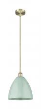 Innovations Lighting 616-1S-AB-MBD-12-SF - Plymouth - 1 Light - 12 inch - Antique Brass - Stem hung - Mini Pendant