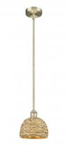 Innovations Lighting 616-1S-AB-RBD-8-NAT - Woven Rattan - 1 Light - 8 inch - Antique Brass - Mini Pendant