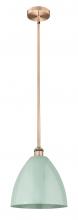 Innovations Lighting 616-1S-AC-MBD-12-SF - Plymouth - 1 Light - 12 inch - Antique Copper - Stem hung - Mini Pendant