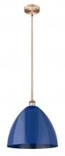 Innovations Lighting 616-1S-AC-MBD-16-BL - Plymouth - 1 Light - 16 inch - Antique Copper - Stem hung - Mini Pendant