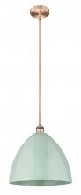 Innovations Lighting 616-1S-AC-MBD-16-SF - Plymouth - 1 Light - 16 inch - Antique Copper - Stem hung - Mini Pendant
