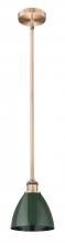 Innovations Lighting 616-1S-AC-MBD-75-GR - Plymouth - 1 Light - 8 inch - Antique Copper - Stem hung - Mini Pendant