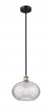 Innovations Lighting 616-1S-BAB-G555-12CL - Ithaca - 1 Light - 12 inch - Black Antique Brass - Stem hung - Mini Pendant
