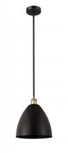 Innovations Lighting 616-1S-BAB-MBD-12-BK - Bristol - 1 Light - 12 inch - Black Antique Brass - Stem hung - Mini Pendant