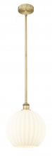 Innovations Lighting 616-1S-BB-G1217-12WV - White Venetian - 1 Light - 12 inch - Brushed Brass - Stem Hung - Mini Pendant