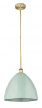 Innovations Lighting 616-1S-BB-MBD-16-SF - Plymouth - 1 Light - 16 inch - Brushed Brass - Stem hung - Mini Pendant