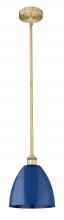 Innovations Lighting 616-1S-BB-MBD-9-BL - Plymouth - 1 Light - 9 inch - Brushed Brass - Stem hung - Mini Pendant