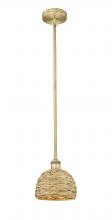 Innovations Lighting 616-1S-BB-RBD-8-NAT - Woven Rattan - 1 Light - 8 inch - Brushed Brass - Mini Pendant