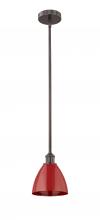 Innovations Lighting 616-1S-OB-MBD-75-RD - Plymouth - 1 Light - 8 inch - Oil Rubbed Bronze - Stem hung - Mini Pendant