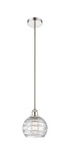 Innovations Lighting 616-1S-PN-G1213-8CL - Athens Deco Swirl - 1 Light - 8 inch - Polished Nickel - Stem hung - Mini Pendant