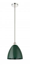 Innovations Lighting 616-1S-PN-MBD-12-GR - Plymouth - 1 Light - 12 inch - Polished Nickel - Stem hung - Mini Pendant