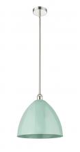 Innovations Lighting 616-1S-PN-MBD-16-SF - Plymouth - 1 Light - 16 inch - Polished Nickel - Stem hung - Mini Pendant