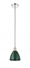 Innovations Lighting 616-1S-PN-MBD-75-GR - Plymouth - 1 Light - 8 inch - Polished Nickel - Stem hung - Mini Pendant