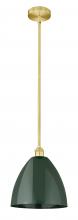 Innovations Lighting 616-1S-SG-MBD-12-GR - Plymouth - 1 Light - 12 inch - Satin Gold - Stem hung - Mini Pendant